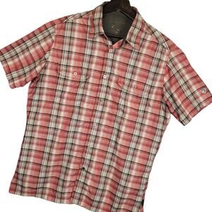 Kuhl Men's Eluxur Short Sleeve Button-Up Shirt Sz Small Red Plaid Outdoors